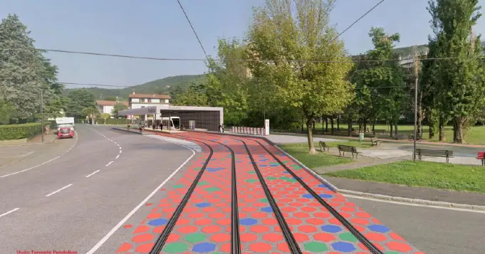 I rendering di come sarà il tram a Brescia