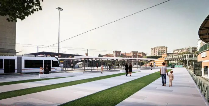 I rendering di come sarà il tram a Brescia