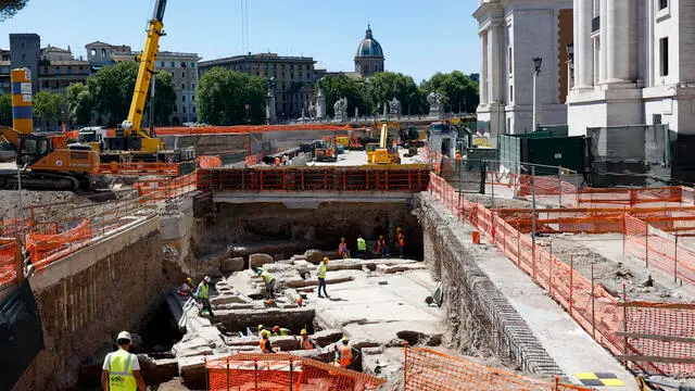 Press conference on the archaeological findings within the construction site for the Jubilee 2025 in Piazza Pia, Castel Sant'Angelo, Rome 14 June 2024. ANSA/FABIO FRUSTACI
