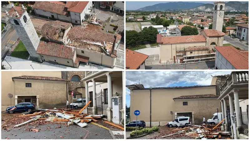 La parrocchiale nel 2023 e com'è oggi - © www.giornaledibrescia.it