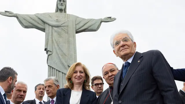 Rio de Janeiro - Il Presidente della Repubblica Sergio Mattarella in visita al Santuario Arcidiocesano del Cristo Redentore di Rio di Janeiro, oggi 19 luglio 2024. (Foto di Paolo Giandotti - Ufficio Stampa per la Stampa e la Comunicazione della Presidenza della Repubblica)
