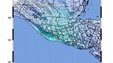 epa06817610 A handout photo made available by the United States Geological Survey shows the location of a 5.6 magnitude earthquake which struck at a depth of 99.7 km below the surface, near Guanagazapa, Guatemala, 17 June 2018 (issued 18 June 2018). There are no reports of fatalities or damage in the aftermath of the earthquake. EPA/USGS / HANDOUT HANDOUT EDITORIAL USE ONLY/NO SALES