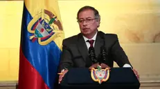 epa11489791 Colombian president Gustavo Petro speaks during the installation for the new congressional session in the National Congress in Bogota, Colombia, 20 July 2024. During this new period his government is going to present new projects of reforms to the health, justice and taxes, among other initiatives that will be the base to face off the second half of his presidency. EPA/Carlos Ortega