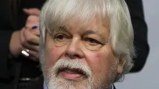 epa05111623 Founder of Sea Shepherd Paul Watson attends a news conference against the production of French delicacy 'foie gras' at the National Assembly (French parliament) in Paris, France, 19 January 2016. Pamela Anderson spoke out against the process of force-feeding geese and ducks, labelling the production of foie-gras as unethical. EPA/IAN LANGSDON