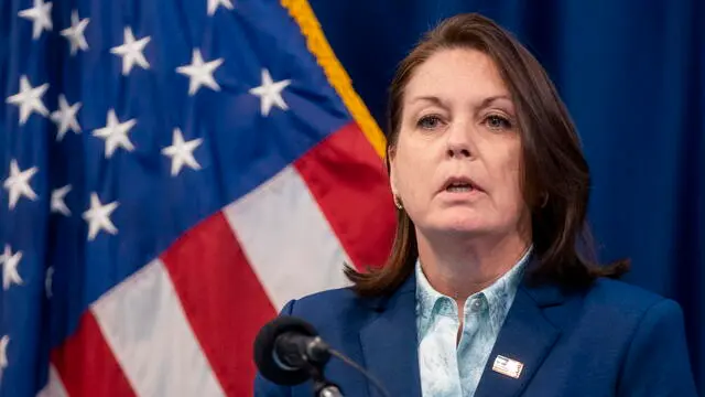 epa10427268 US Secret Service Director Kimberly Cheatle delivers remarks about the recent mass shootings during a press conference on the Secret Service's National Threat Assessment Center's report on 'Mass Attacks in Public Spaces: 2016-2020' at the National Press Club in Washington, DC, USA, 24 January 2023. Back to back mass shootings in California have left 19 people dead in less than three days. EPA/SHAWN THEW