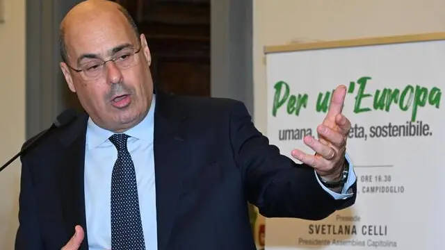 Nicola Zingaretti nel corso di un convegno organizzato dal Partito Democratico dal titolo “Per un’Europa umana, concreta, sostenibile” presso la sala della protomoteca a Roma, 17 maggio 2024. ANSA/CLAUDIO PERI