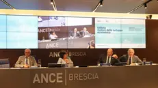 Severino Gritti, Nunzia Vallini, Fabio Rizzitelli, e Roberto Saccone, Ance Brescia convegno Edilizia dello Sviluppo economico, 24 luglio 2024. Filippo Venezia Fotolive