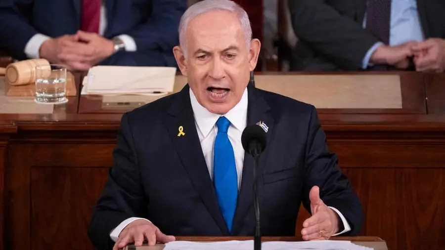 Netanyahu a Washington - Foto Ansa/Afp/Roberto Schmidt © www.giornaledibrescia.it