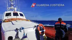 Sono riprese questa mattina, alle prime luci dell'alba, le ricrche dei due sub dispersi da ieri sera a largo di Villasimius, sulla costa sud orientale della Sardegna, 06 maggio 2024, Si tratta di due uomini, sommozzatori esperti, uno di Cagliari e uno di Villasimius. Sul posto stanno operando un elicottero e una motovedetta della Capitaneria di Porto di Cagliari e un mezzo dei Vigili del Fuoco, che invierà anche un suo elicottero e due rov, robot subacquei di profondità comandati dalla superficie, per scandagliare il fondale: uno arriverà da Alghero, l'altro dalla penisola. I due sub si erano immersi a una profondità di oltre ottanta metri per piazzare delle boe vicino al relitto della San Marco il piroscafo affondato nel 1941 vicino all'isola di Serpentara. ANSA/ UFFICIO STAMPA +++ ATTENZIONE LA FOTO NON PUO' ESSERE PUBBLICATA O RIPRODOTTA SENZA L'AUTORIZZAZIONE DELLA FONTE DI ORIGINE CUI SI RINVIA+++ NPK +++