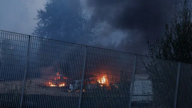 Incendio zona Ponte Mammolo, Roma, 28 Luglio 2024. ANSA/GIUSEPPE LAMI