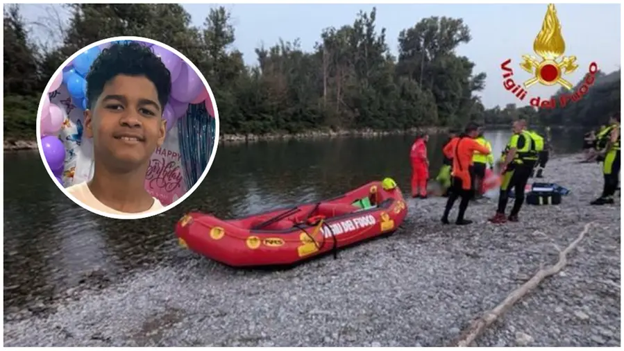I soccorsi lungo il fiume e, nel riquadro, la giovane vittima © www.giornaledibrescia.it