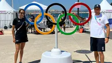 Bruno Festo e Elena Berta nel villaggio olimpico di Marsiglia