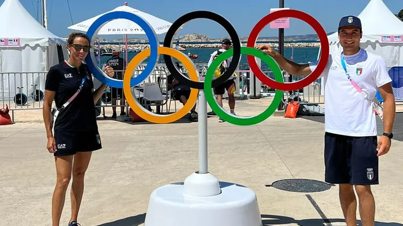 Bruno Festo e Elena Berta nel villaggio olimpico di Marsiglia