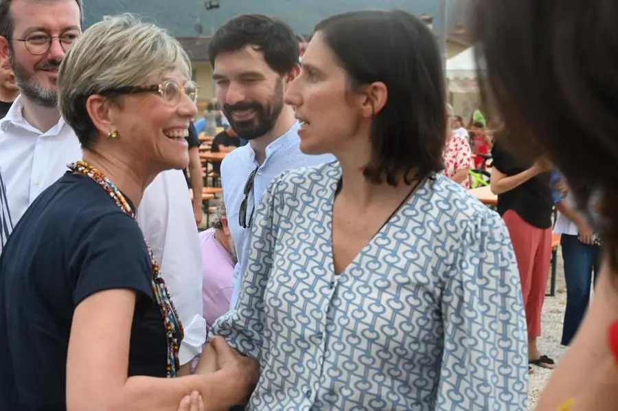 La segretaria nazionale del Pd Elly Schlein alla festa della Valverde, a Botticino