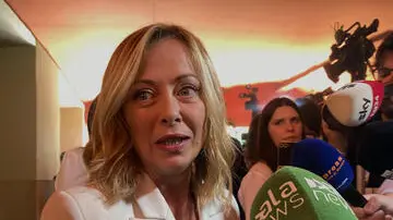 La presidente del Consiglio, Giorgia Meloni, a Casa Italia, quartier generale della delegazione italiana alle Olimpiadi di Paris 2024, Parigi, primo agosto 2024. ANSA / PAOLO LEVI