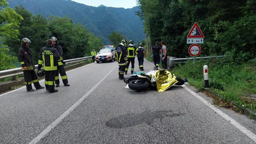 La moto dell'incidente mortale ad Anfo