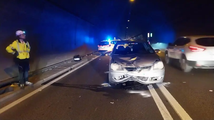 I mezzi coinvolti nell'incidente a Vobarno