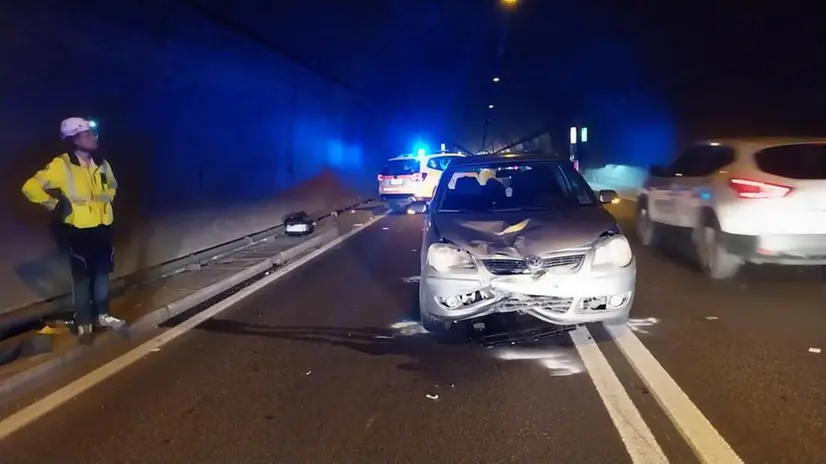 I mezzi coinvolti nell'incidente a Vobarno