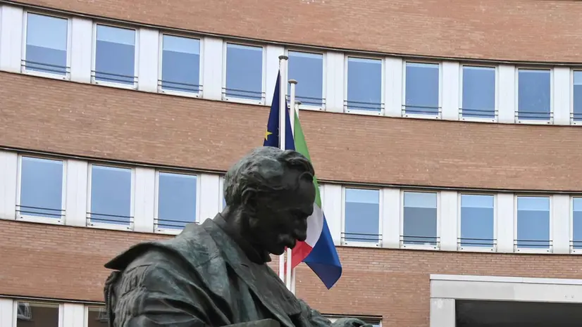 Al Palagiustizia. La statua