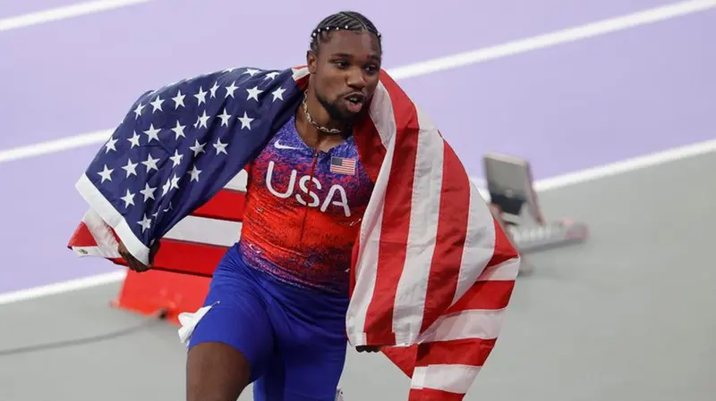 Il vincitore dei 100 metri Noah Lyles