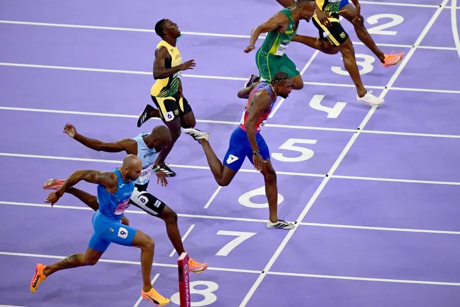 La finale dei 100 metri di Marcell Jacobs - Foto Ansa © www.giornaledibrescia.it
