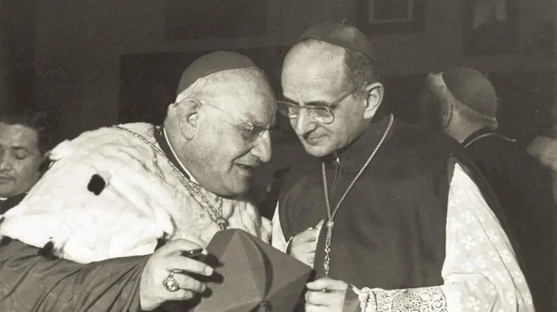 Il cardinale Roncalli con monsignor Montini © www.giornaledibrescia.it