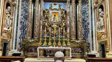 epa10440269 A handout picture provided by the Vatican Media shows Pope Francis inside the Basilica of Santa Maria Maggiore praying in front of the icon of the Virgin 'Salus Populi Romani' and entrust her with his next journey, in Rome, Italy, 30 January 2023. Pope Francis will travel to the Democratic Republic of Congo and South Sudan, leaving on 31 January 2023. EPA/VATICAN MEDIA HANDOUT ANSA PROVIDES ACCESS TO THIS HANDOUT PHOTO TO BE USED SOLELY TO ILLUSTRATE NEWS REPORTING OR COMMENTARY ON THE FACTS OR EVENTS DEPICTED IN THIS IMAGE; NO LICENSING HANDOUT EDITORIAL USE ONLY/NO SALES