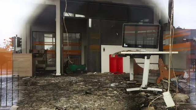 epa11523910 The destroyed interior of the Spellow Hub community library after a night of violent disorder in Liverpool, Britain, 04 August 2024. Violent demonstrations were held by members of far-right groups across Britain following a fatal stabbing attack in Southport, in which three children were killed and eight more seriously injured along with two adults. EPA/STR