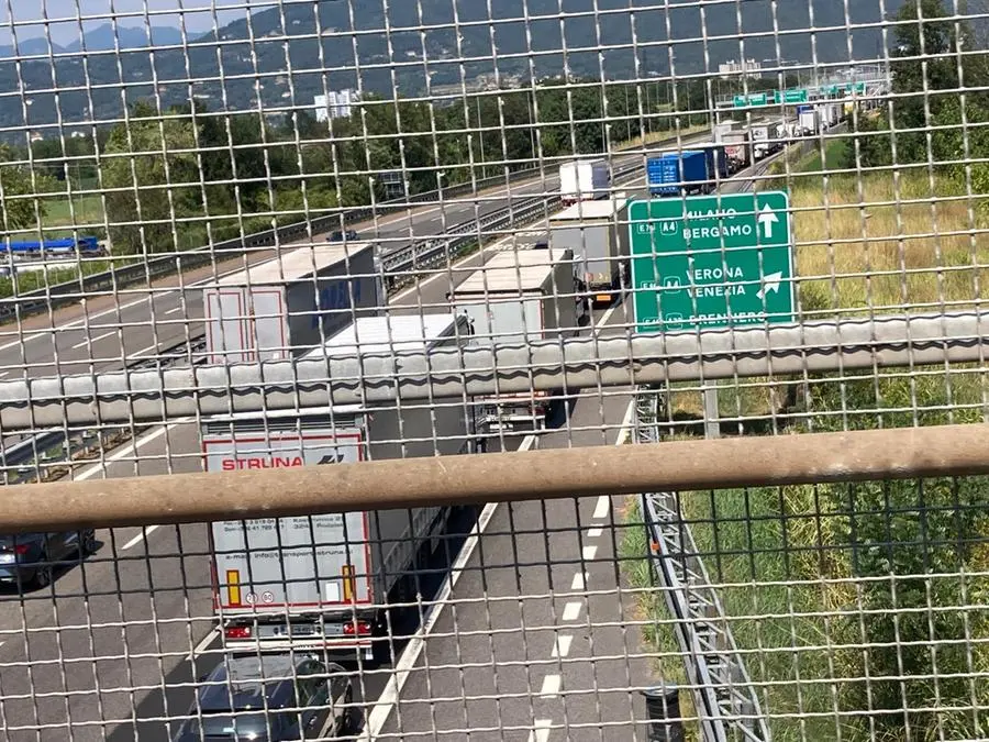 Traffico in tilt lungo la A4 in direzione Venezia