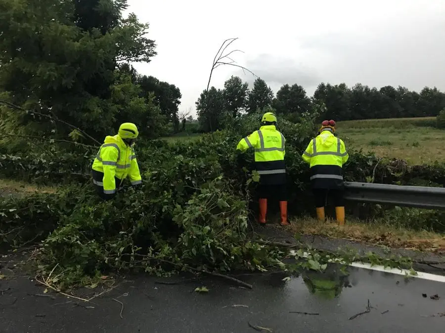 La Protezione civile al lavoro a Carpenedolo per il maltempo