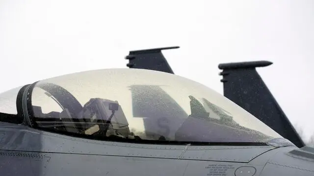 epa09721640 Belgian Air Force F-16 Fighting Falcon during media day at the NATO Air Policing Mission in the Baltic states enhancement at the Amari Air Base, Estonia, 01 February 2022. NATO allies made the decision to send an augmentation detachment to the NATO Air Policing Mission once again in the context of Russia's further increased tensions along Ukraine's borders and with regard to the necessity to strengthen the security of NATO's eastern allies, Estonia, Latvia, Lithuania, Poland, Romania and Bulgaria. EPA/VALDA KALNINA