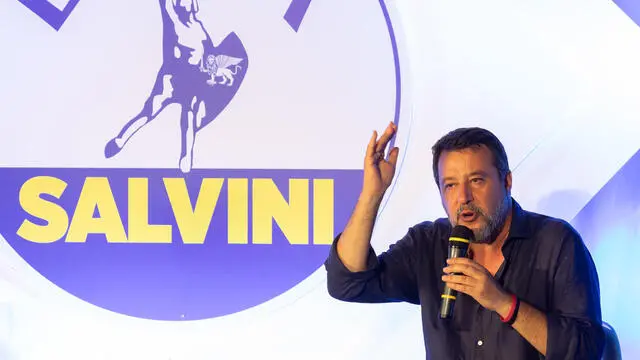 Matteo Salvini alla fesra della Lega nord Romagna Foto Fabrizio Zani/Pasquale Bove