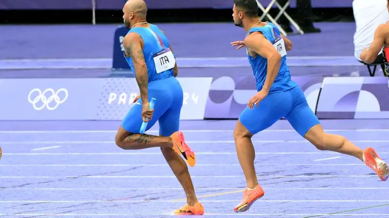 Un momento della finale della staffetta italiana - Foto Ansa/Ettore Ferrari © www.giornaledibrescia.it