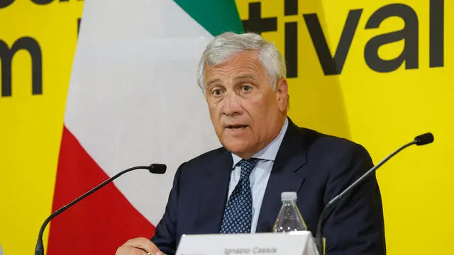 Italy's Minister for Foreign Affairs, Antonio Tajani attends a joint press conference at Palazzo Sopracenerina, on occasion an offical visit concerning bilateral relations, in Locarno, Switzerland, 12 August 2024. ANSA/GIUSEPPE LAMI