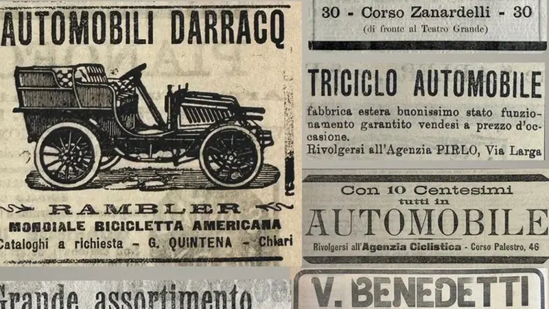 Gli annunci automobilistici sulla stampa locale - Foto © Emeroteca Queriniana