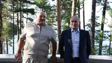 epa11497278 Russian President Vladimir Putin (R) and Belarusian President Alexander Lukashenko (L) visit the Chapel of the Valaam Icon of the Mother of God on Svetly Island, Republic of Karelia, Russia, 26 July 2026. The Belarusian president is on a two days working visit to Russia. EPA/ALEXANDER KAZAKOVSPUTNIK/KREMLIN POOL MANDATORY CREDIT