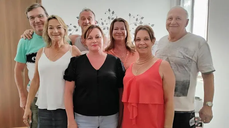 Renato con i figli e il genero - © www.giornaledibrescia.it