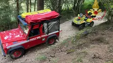 I mezzi di soccorso intervenuti sul posto - Foto fornita dai Vigili del fuoco