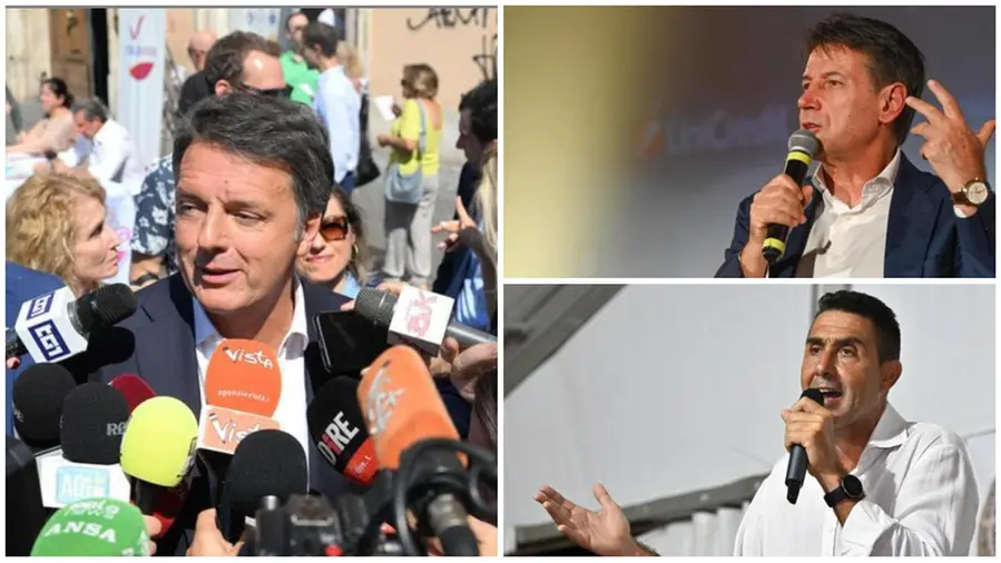 Matteo Renzi, Giuseppe Conte e Roberto Vannacci - © www.giornaledibrescia.it