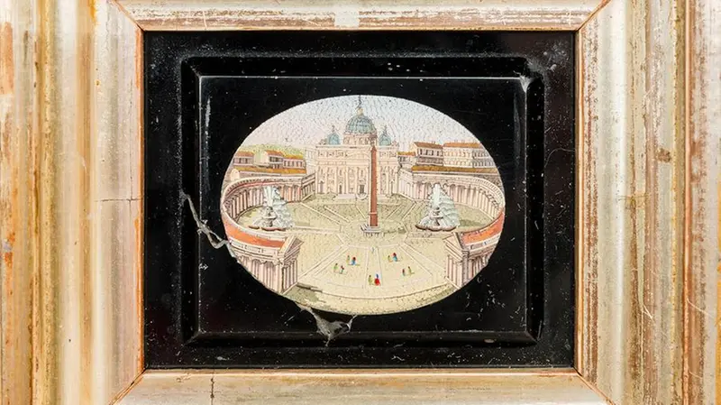 «Souvenir di Roma», XVIII secolo, micromosaico, collezione privata