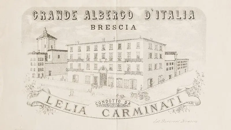 Carta intestata del bresciano Grande Albergo Italia, 1882, Brescia, collezione privata