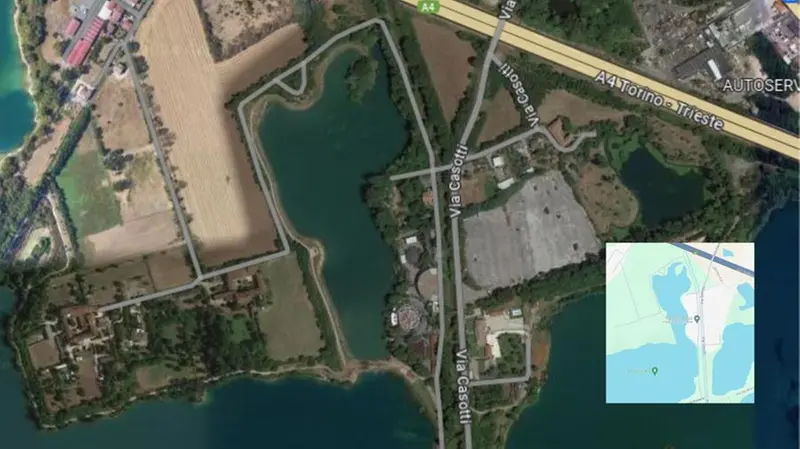 Il laghetto di San Polo su cui sorgeva Hobbyland - Foto © www.giornaledibrescia.it