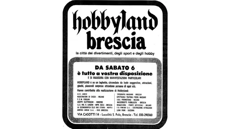 La pubblicità dell'inaugurazione, apparsa sul Giornale di Brescia del 3 agosto 1977 - Foto © www.giornaledibrescia.it