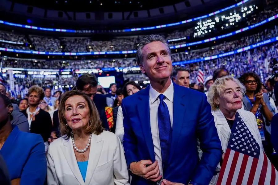 Kamala Harris alla convention del Partito democratico a Chicago