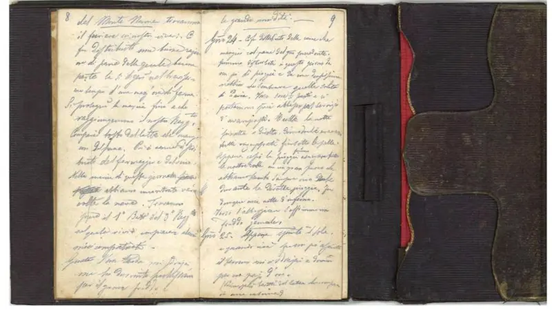 Sulla carta ingiallita del diario la calligrafia minuziosa e ordinata di Almici © www.giornaledibrescia.it