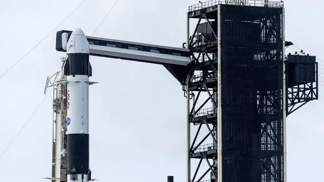 epa11194632 The NASA SpaceX Dragon Endeavour spacecraft on a Falcon 9 rocket, that will carry the Crew-8, the eighth crew rotation mission, is docked at the Kennedy Space Center Launch Complex 39A as part of its launch preparations, in Florida, USA, 02 March 2024. According to NASA, SpaceX's Crew-8 mission is the ninth flight to the International Space Station (ISS) with astronauts, including the Demo-2 test flight, as part of NASA's Commercial Crew Program. EPA/CRISTOBAL HERRERA-ULASHKEVICH