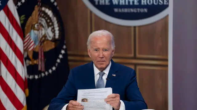 epa11582840 US President Joe Biden delivers remarks during the kickoff event of the 'Investing in America' content series at the White House, in Washington, DC, USA, 03 September 2024. Biden's 'Investing in America' agenda is 'mobilizing historic levels of private sector investments in the United States, bringing manufacturing back to America after decades of offshoring', he said. EPA/CHRIS KLEPONIS / POOL