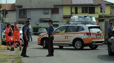 Carabinieri sul luogo dove Andrea Beretta ultras Inter ha ucciso con un coltello Antonio Bellocco che gli ha sparato con una pistola davanti ad una palestra n via Besozzi a Cernusco sul Naviglio. 04 Settembre 2024. ANSA/ANDREA CANALI