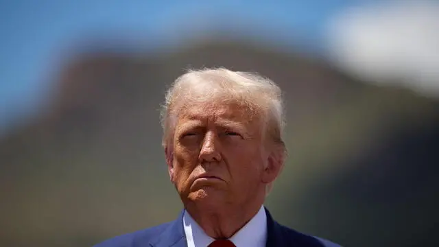 epa11560534 Former President and Republican presidential nominee Donald J. Trump speaks during his visit to the US southern border in Cochise County, Arizona, USA, 22 August 2024. The US presidential election takes place on 05 November 2024. EPA/ALLISON DINNER