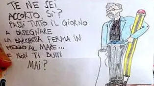 La vignetta ritrovata nel libro - © www.giornaledibrescia.it